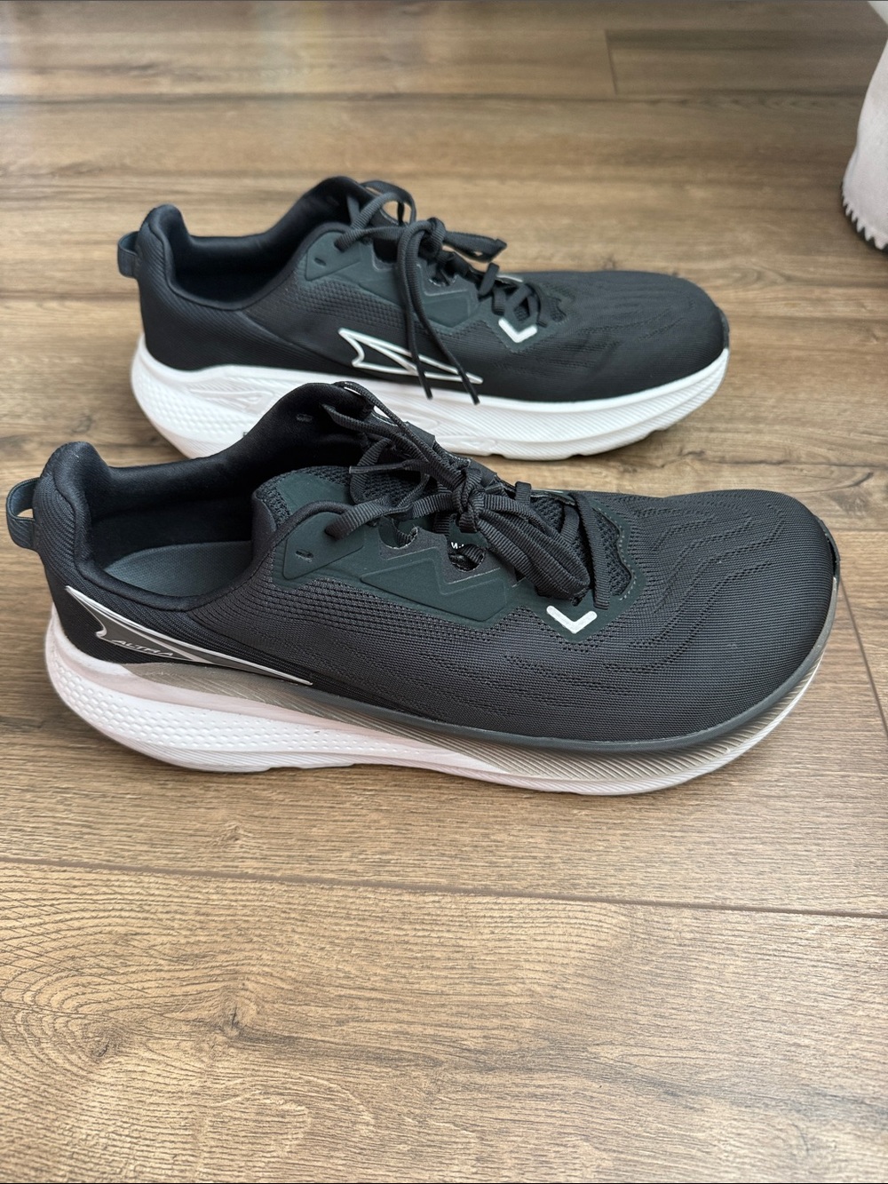 Men's Black Athletic Running Shoes with White Sole